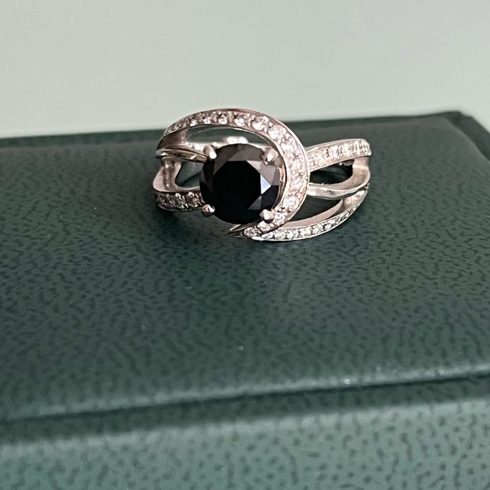 NEW Mark Schneider Faithful- 1.5ct black diamond,.61 rnd diamonds,size 5